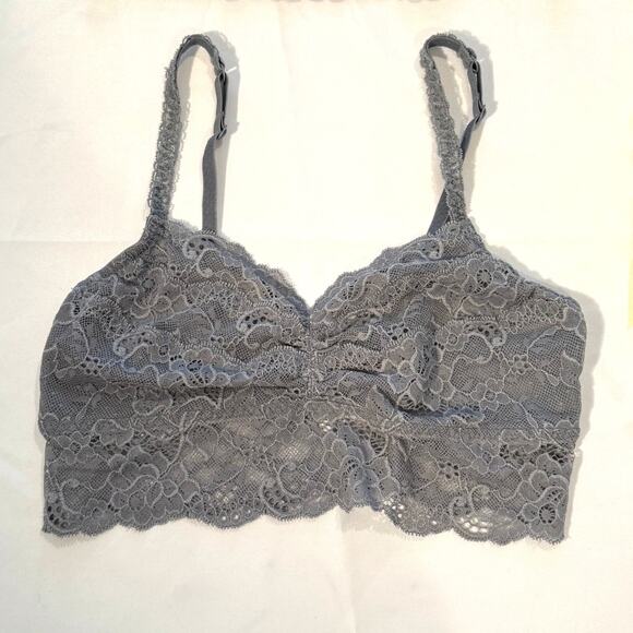 Two Victoria's Secret PINK Lace Bralettes Gray and Purple Size Medium - Picture 1 of 16